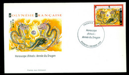 French Polynesia 2000 New Year Of The Dragon FDC - Brieven En Documenten