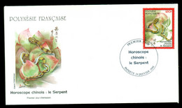 French Polynesia 2001 New Year Of The Snake FDC - Briefe U. Dokumente