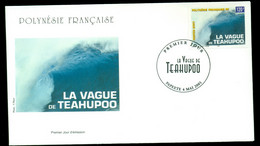 French Polynesia 2001 Surfing Waves Of Teahupoo FDC - Briefe U. Dokumente