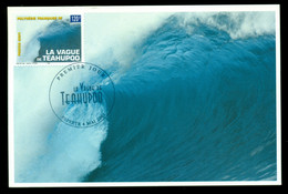 French Polynesia 2001 Surfing Waves Of Teahupoo Maxicard - Storia Postale