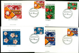 French Polynesia 2002 Greetings 4xFDC - Cartas & Documentos