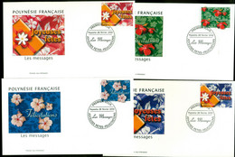 French Polynesia 2002 Greetings 4xFDC - Storia Postale