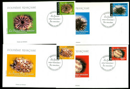 French Polynesia 2002 Marine Life, Sea Urchins 4xFDC - Storia Postale