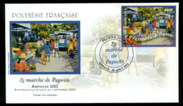 French Polynesia 2002 Papeete Market FDC - Lettres & Documents