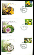 French Polynesia 2002 Halopholic Flowers 3xFDC - Cartas & Documentos