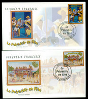 French Polynesia 2002 Polynesians At Festivals 2xFDC - Storia Postale