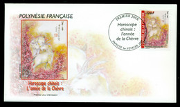 French Polynesia 2003 New Year Of The Ram FDC - Briefe U. Dokumente