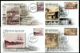 French Polynesia 2003 Old Papeete Views 4xFDC - Storia Postale