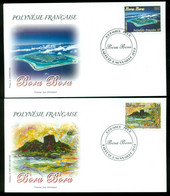 French Polynesia 2003 Bora Bora 2xFDC - Lettres & Documents