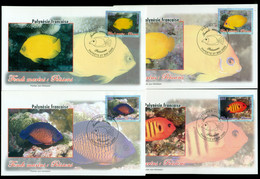 French Polynesia 2005 Marine Life, Fish 4xFDC - Lettres & Documents