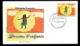 French Polynesia 2006 Xmas, Children's Drawings FDC - Briefe U. Dokumente