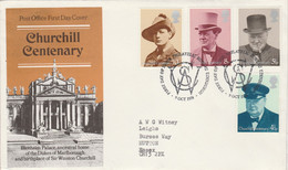 GB LETTRE FDC 1974 WINSTON CHURCHILL - Lettres & Documents