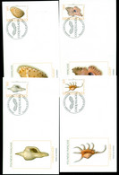 French Polynesia 2007 Marine Life, Sea Shells 4x FDC - Brieven En Documenten