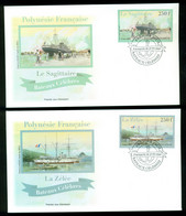 French Polynesia 2007 Famous Ships 2xFDC - Storia Postale