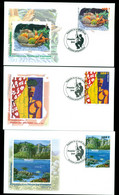 French Polynesia 2008 Polynesain Paintings 3xFDC - Briefe U. Dokumente