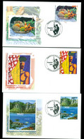 French Polynesia 2008 Polynesain Paintings 3xFDC - Lettres & Documents