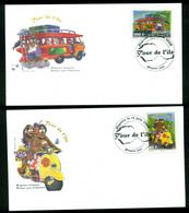 French Polynesia 2008 Island Touring Vehicles 2xFDC - Lettres & Documents