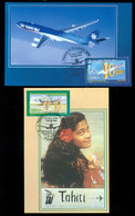 French Polynesia 2008 Aviation Anniversaries 2xMaxicard - Covers & Documents