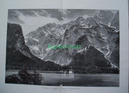 D101 105 Königssee Bartholomä Riesenbild 54x39 Cm Druck 1899!! - Other & Unclassified