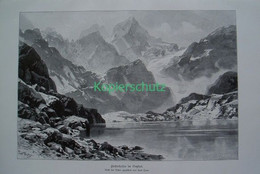 D101 164 Heyn: Finstertalsee Gletscher Ötztaler Riesenbild 41x27 Cm Druck 1899!! - Other & Unclassified