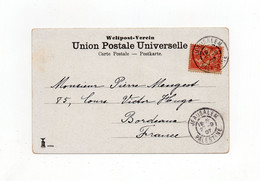 !!! 10C MOUCHON DU LEVANT SUR CPA DE 1907 POUR BORDEAUX, CACHET JERUSALEM - PALESTINE - Briefe U. Dokumente