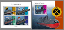 GUINEA BISSAU 2021 MNH Submarines U-Boote Sous-marins M/S+S/S - OFFICIAL ISSUE - DHQ2143 - Submarinos