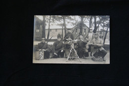 Carte Photo Soldats Du 77e Régiment D'infanterie Avec Mitrailleuse (1916) - 1914-18