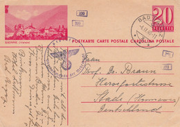 Suisse - Entiers Postaux - Carte Illustrée Sierre - De Bad Ragaz Vers L'Allemagne - 04/09/1940 - Censurée - Postwaardestukken