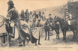 CPA 69 CHAZAY D'AZERGUES FETE HISTORIQUE DU BABOIN 1908 LE SEIGNEUR ENTOURE - Otros & Sin Clasificación