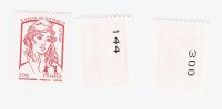 Lot De 6 Variantes De Roulettes Marianne Et La Jeunesse TVP PHIL@POSTE Lettre Prio ROUGE ** MNH Roulette  Ciappa Kawena - Roulettes