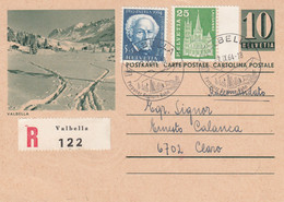 Suisse - Entiers Postaux - Carte Illustrée Valbella - De Valbella à Claro - 17/09/1964 - Illust Et Oblit Idem - Postwaardestukken