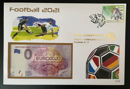 Euro Souvenir Banknote Cover Football 2021 Euro 2020 Football Fußball Italy Champions Gold Solomon Banknotenbrief - Salomoninseln (Salomonen 1978-...)