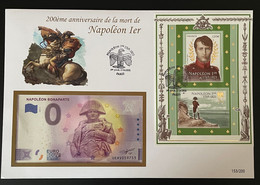 Euro Souvenir Banknote Cover France Napoléon 1er Bonaparte 2021 Paris Bloc Block Banknotenbrief - Usati