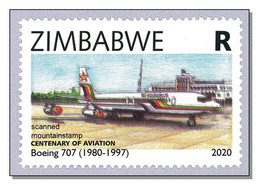 Zimbabwe 2020 (B3) Flugzeuge Plane Avion Aeroplano Airplane Boeing 707 MNH ** - Zimbabwe (1980-...)