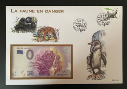 Euro Souvenir Banknote Cover France 2021 Europa CEPT Faune En Danger Fauna Paris Banknotenbrief - Other & Unclassified