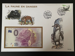 Euro Souvenir Banknote Cover France 2021 Europa CEPT Faune En Danger Fauna Strasbourg Banknotenbrief - 2010-2019