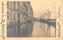 CPA 75 PARIS XIIe CARTE PHOTO DE LA CRUE DU 28 JANVIER 1910 BOULEVARD DIDEROT - Arrondissement: 12