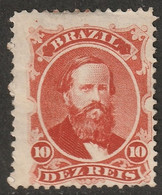 Brazil 1866 Sc 53b Mi 23 Yt 23 MNG(*) Carmine Vermilion - Unused Stamps