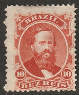 Brazil 1866 Sc 53b Mi 23 Yt 23 MNG(*) Carmine Vermilion - Ungebraucht