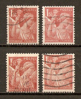 1944 - Type Iris N°652 Variétés D'impression - Divers états - Usati