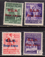 CLN AOSTA 1944 MONUMENTI DISTRUTTI SOPRASTAMPATI D'ITALIA ITALY OVERPRINTED SERIE COMPLETA COMPLETE SET MNH FIRMATA - Nationales Befreiungskomitee