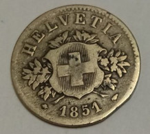 20 Rappen 1851 Suisse Schweiz Münze Coin - Switzerland