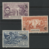 INDOCHINE N° 147 à 149 Cote 23 € Neufs ** (MNH) Exposition Coloniale. TB - Nuevos