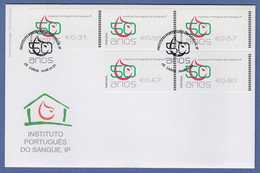Portugal 2008 ATM Blutbank SMD Mi-Nr. 64.1 Satz 31-55-57-67-80 Auf FDC - Automatenmarken (ATM/Frama)