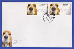 Portugal 2005 ATM Hund / Hamster Amiel Mi-Nr 50-51 Je Satz AZUL 45-175 Auf FDC - Automatenmarken (ATM/Frama)