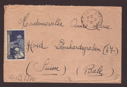 Lettre Aff  4f Hostel-Dieu De Beaune ʘ Gigean 18.10.1943 ->Bâle -Zensur/Censure ABP L De Lyon - Guerra Del 1939-45