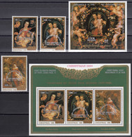 COOK ISLANDS 1986 Pope John Paul II South Pacific Visit, Set Of 3 & 2 M/S’s MNH - Paintings