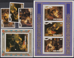 COOK ISLANDS 1987 Christmas, Set Of 3 & 2 M/S’s MNH - Rembrandt