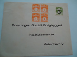 DENMARK    COVER  1969   BLOCK OF 4  SURCH  7/6 - Tarjetas – Máximo