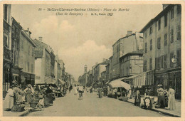 Belleville Sur Saône * La Place Du Marché * Rue De Beaujeu * Foire Marchands - Belleville Sur Saone